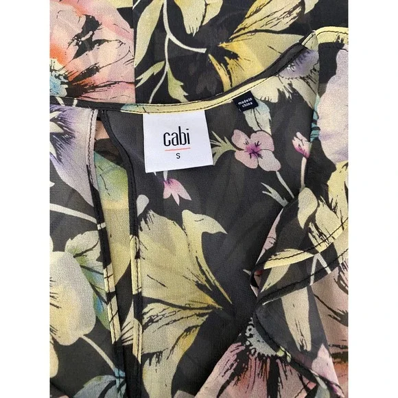 CABI Osaka Nights Gray Pastel Ruffle Tank Blouse Size S - Picture 3 of 5